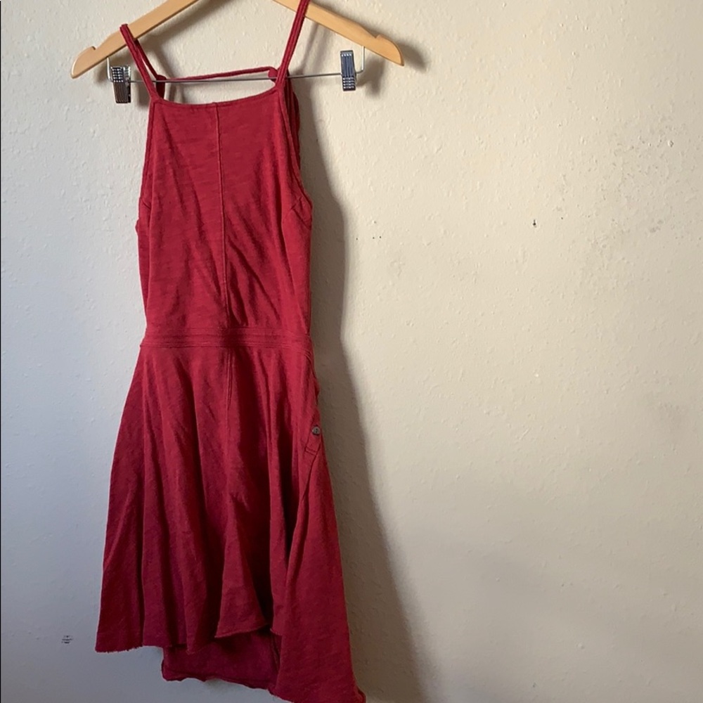 Red open back free people summer dress